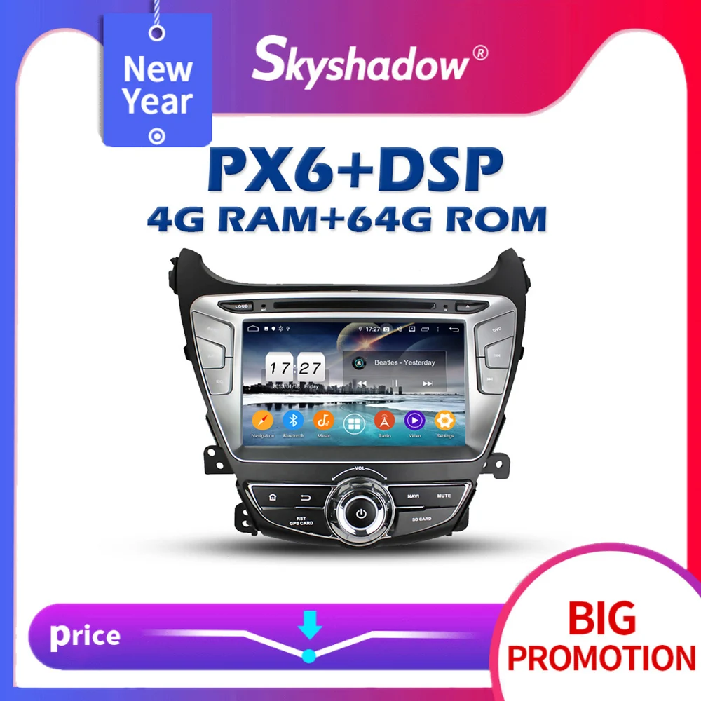 Автомобильный DVD-плеер 720P PX6 DSP IPS Android 9. 0 4G + 64 Гб AHD GPS RDS радио Wifi Bluetooth 11 стерео для