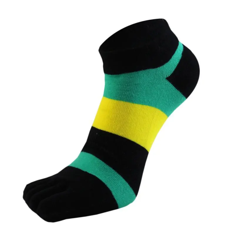 

Men Breathable Outdoor Sport Socks Cotton Five Finger Socks Skin-friendly Toe Striped Finger-separated Fashion Casual Socks.New