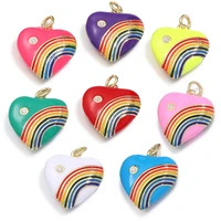 enamel bohemian charm heart diy pendant charms for necklace accessories bracelet colourful charms for jewelry making for women