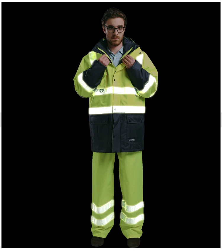 EN471 ANSI/море 107 AS/NZS Hi vis два тона водонепроницаемый 5 в 1 куртка со светоотрающей полосой orange рабочая одежда зимняя куртка