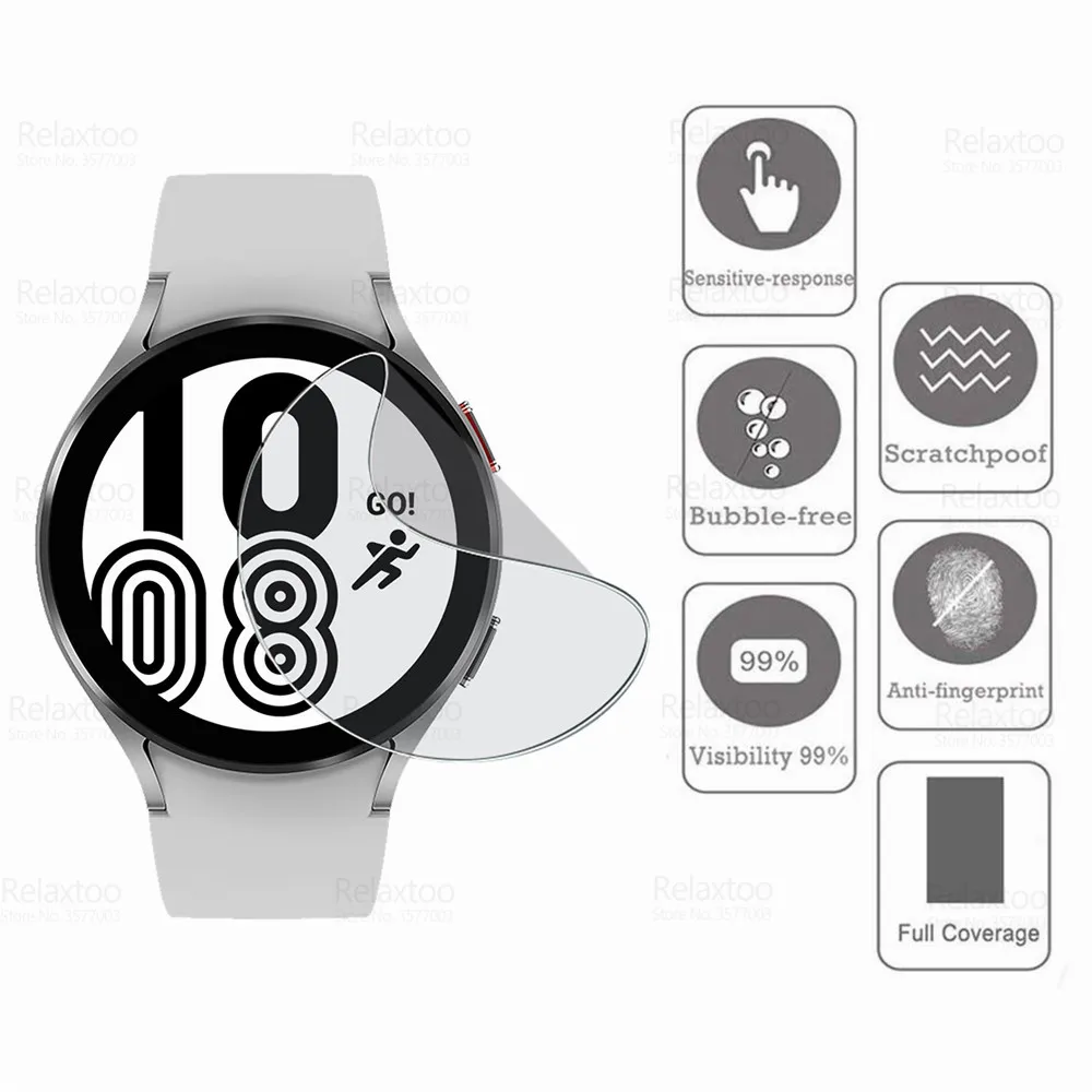Гидрогелевая мягкая пленка для смарт-часов Samsung Galaxy Watch 4 40 мм 44 3 шт. - купить по