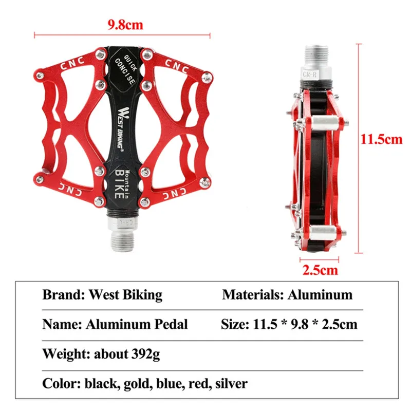 

Mountain Non-Slip Bike Pedals Platform Bicycle Flat Alloy Pedals Ultralight Bearing Bicycle Pedal Outdoor Sports Bike Parts x