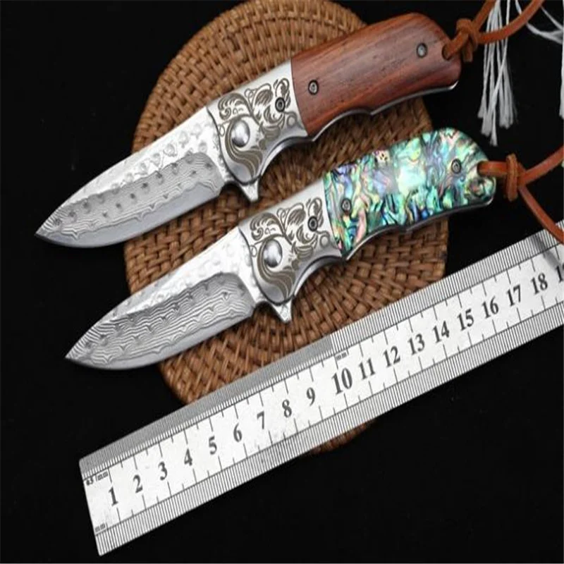 Быстро открывающийся складной нож обезьяны (Дамасская сталь) и высокопрочный