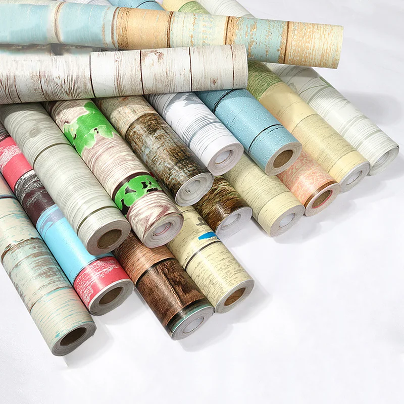 

Wood Grain Wallpaper Simulation Wall Sticker Self-adhesive waterproof poster for dormitory House bedroom Modern home decoration