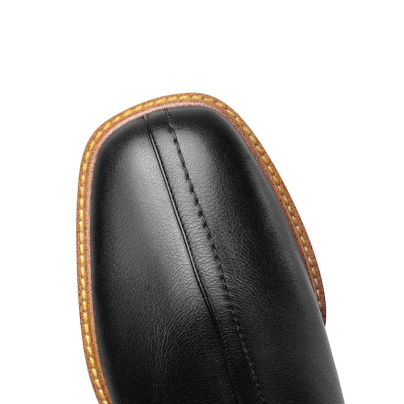 

Brand women ankle boots shoes sexy high heels round toe Genuine leather black brown dress party Working shoes woman short boots