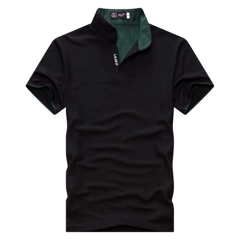 Однотонная мужская рубашка поло с коротким рукавом европейского размера |