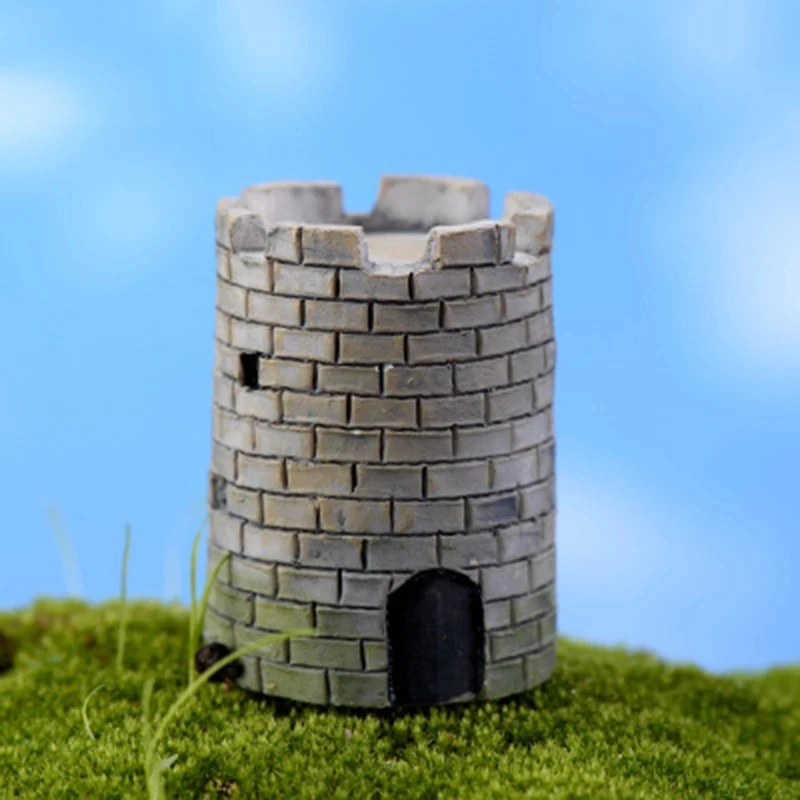 

ZOCDOU 1 Piece Building Tower Fortress 3 Wild Hunt Room House Model Small Statue Figurine Resin Crafts Figure Home Ornament