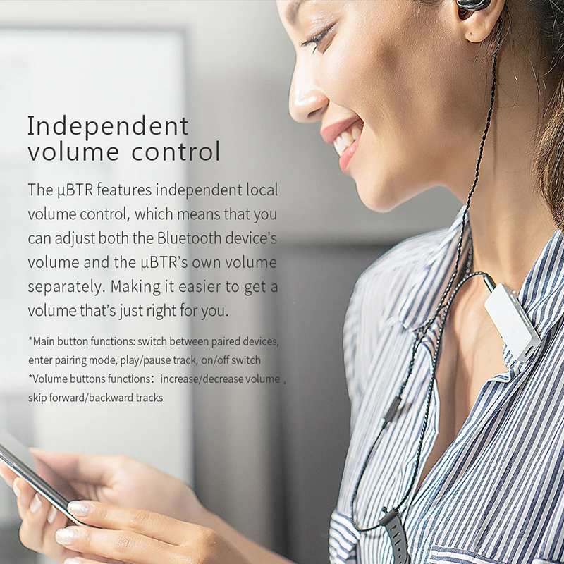 Bluetooth приемник FIIO uBTR наушники беспроводной аудиоприемник усилитель управление