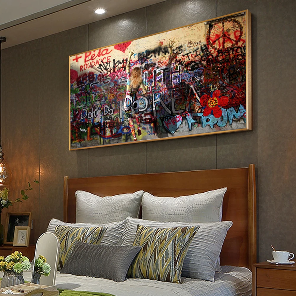 

Modern Street Art Prints Abstract Graffiti Wall Art Canvas Paintings Pop Art Canvas Pictures For Living Room Cuadros Decoration