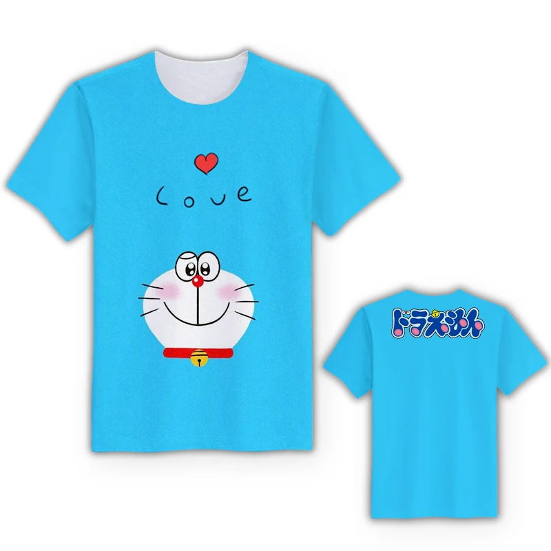 IVYYE Doraemon модная аниме футболка короткая женская мужская повседневная Летняя