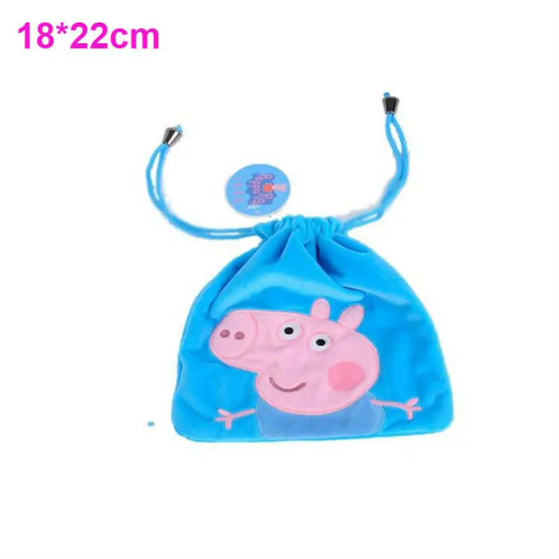02 Подлинный плюшевый пакет peppa Pig pocket 18*22 см милый Джордж Пеппа Тяговая веревка карманная сумка для хранения сумка - Цвет: 02