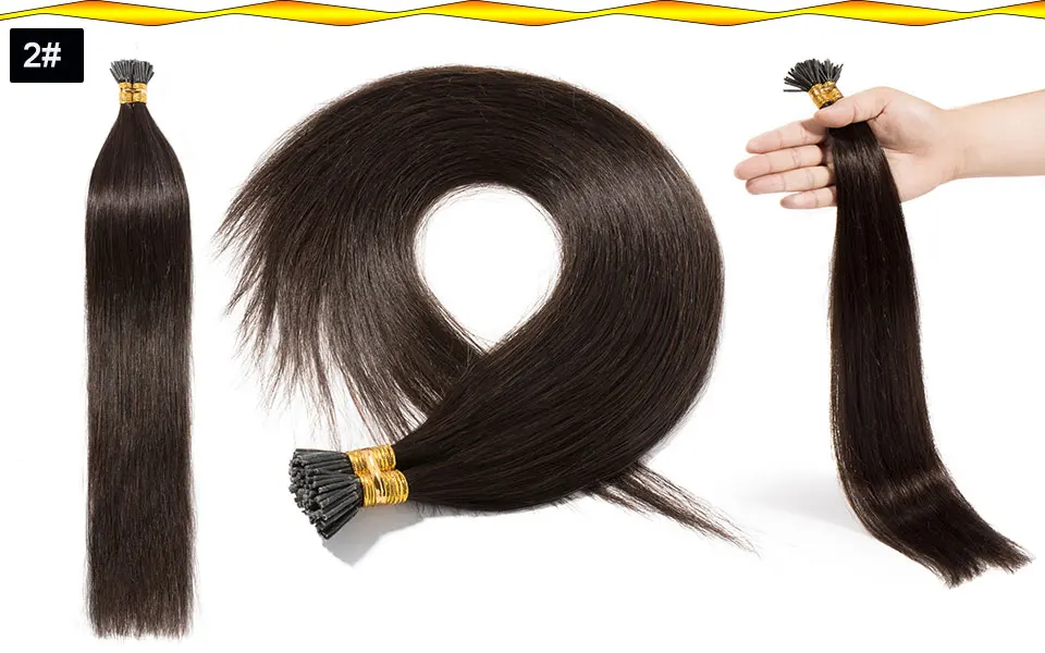SEGO 1"-22" 50 г 100 прядей прямые человеческие волосы, кератиновые накладные волосы, Предварительно Связанные, не Реми, fusion