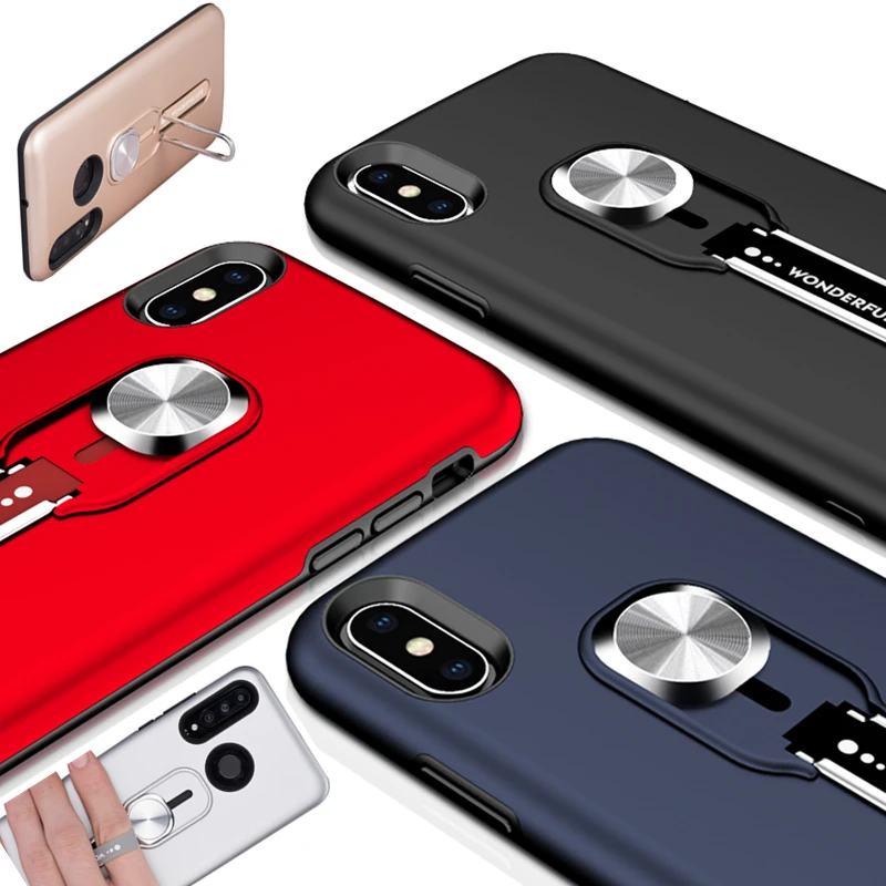 Likike Finger Ring Bracket Phone Case for Huawei P30 Pro Lite Mate 20 Integrated Silicone Cover Honor 8X 9 Anti-knock |