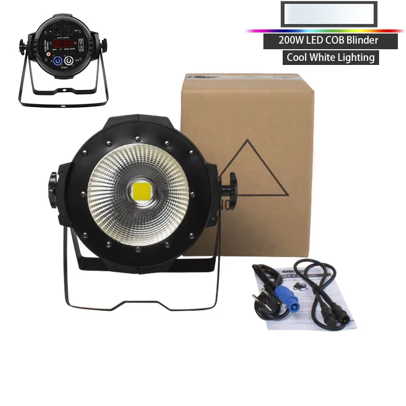 200W COB Cool White Светодиодный Par 100 Вт/200 Вт COB лампа с дверцами сарая Dmx контроллер сценического освещения для Dj стенда рынка дискотеки церкви/сада эффект освещения - Цвет: 200W COB Cool White