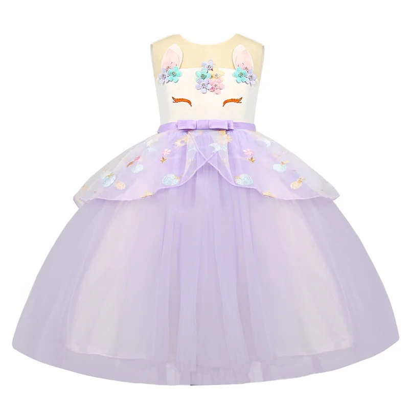 2019 платье для девочек вечерние платья с единорогом детское девочек-подростков на