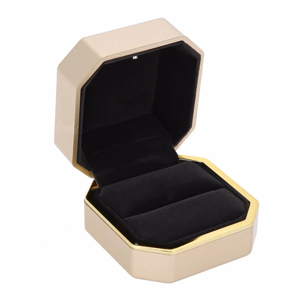 Новое роскошное кольцо подвеска ожерелье коробка свадебный чехол ювелирный подарок w/светодиодный свет для предложения изысканный ювелирный дисплей коробка держатель