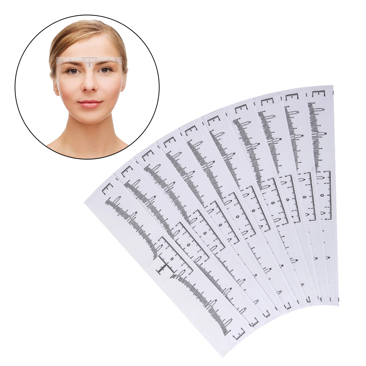 50 шт. одноразовая линейка для бровей клейкая лента трафареты моделирования