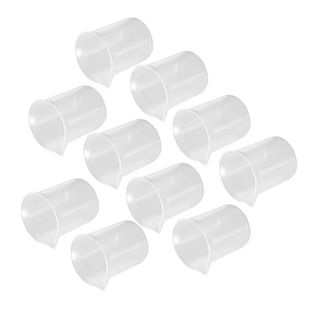 

10Pcs Lab 100ml Plastic Graduated Measuring Beaker Liquid Cup Container Transparent Mixing Cup DIY Baking Kitchen Accessories