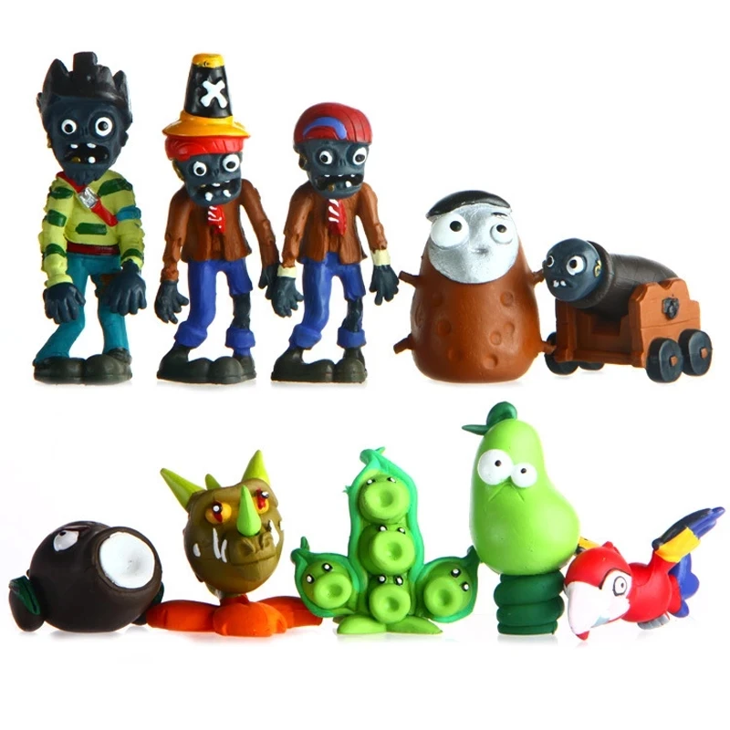 

10pcs/lot Plants vs Zombies 2 It's About Time PVC Action Figure 3-8cm PVZ Plant and Zombies Figure Set Collection Figures Toys