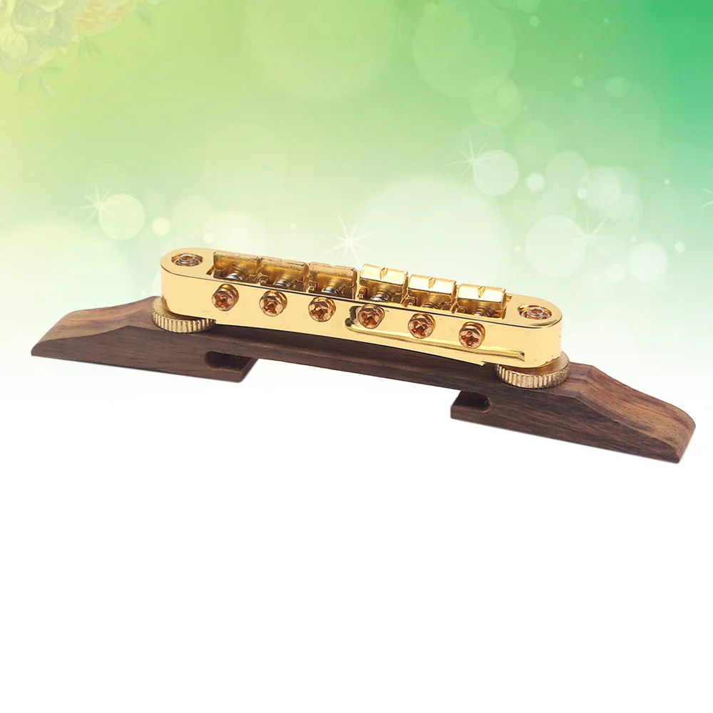 

GA605 Adjustable 6 Strings Guitar Bridge Roller Saddle Metal Rosewood Guitar Bridge Guitar Parts Accessories (Silver)