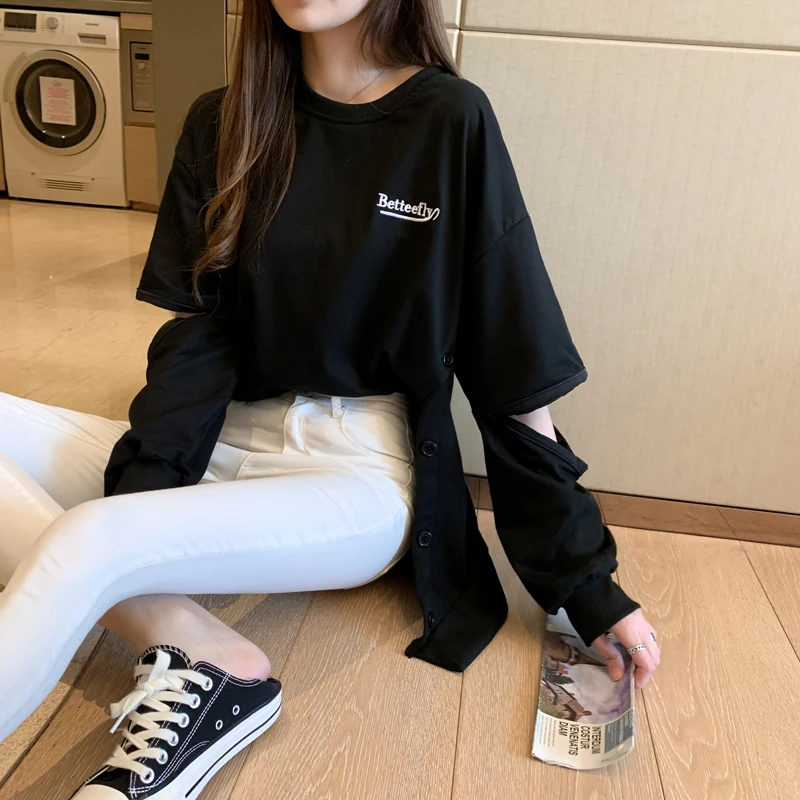 Женские толстовки Harajuku с вышитыми буквами уличная одежда пикантные свитшот на