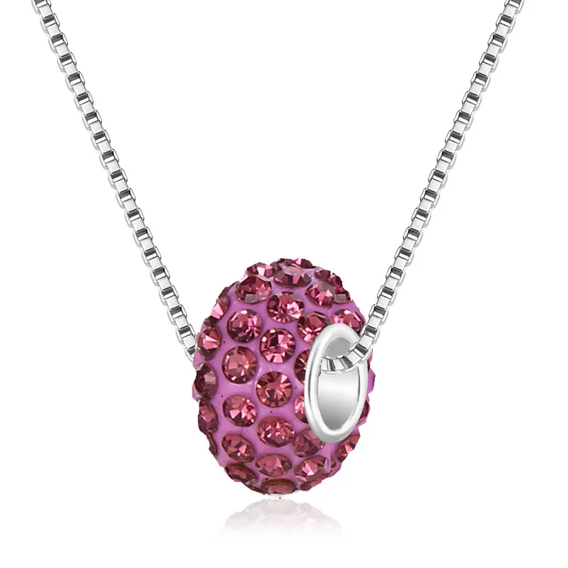 

100pcs/lot full-drilled soft pottery macro-drilled ball pendant Venice chain fashion cross-border best selling necklace