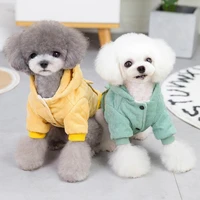 pet hooded jacket dog winter clothes windproof cold weather dog coat fleece dog apparel warm overalls for small medium dog