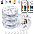 Подводный светильник RGB, подводный светильник, 13 светодиодный, USB, пульт дистанционного управления, погружной светильник с магнитной присоской на открытом воздухе, для сада Вечерние