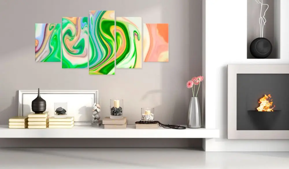 

Art Swirl Family Abstract Five-piece Wall Decoration Canvas Printing Picture Living Room Decoration