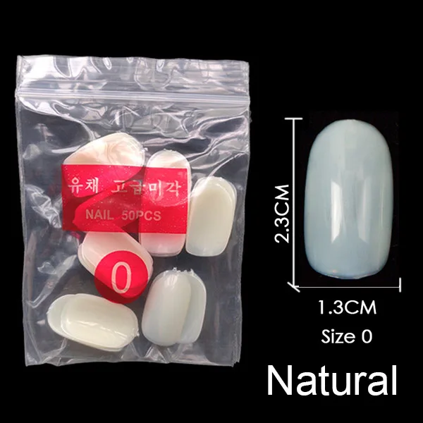 Natural-Size-0 Купите некоторые размеры s коротких круглых накладных гвоздей полный размер ногтей 0 1 2 3 4 5 6 7 8 доступны 3 цвета накладные ногти для ногтей DIY - Цвет: Natural-Size-0