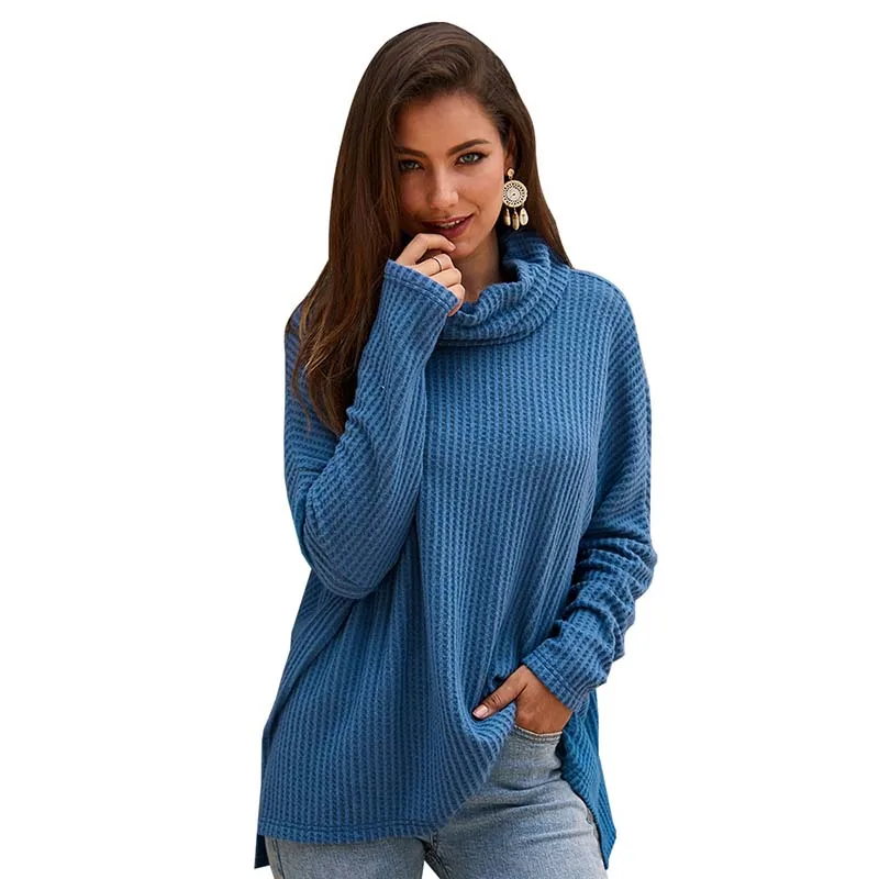 

Autumn Winter Knitted Women Sweater Casual Solid Turtleneck Long Sleeve Lady Pullovers W287