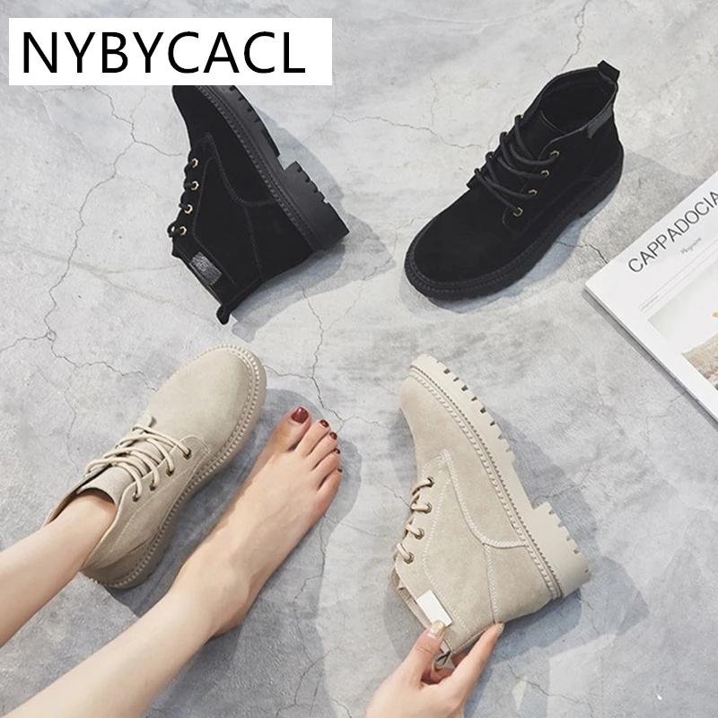 

Genuine Leather Women Ankle Boots Autumn Winter Shoes Casual Lace up Ladies Boot Warm Plush Women Ankle Boot Winter Shoes New