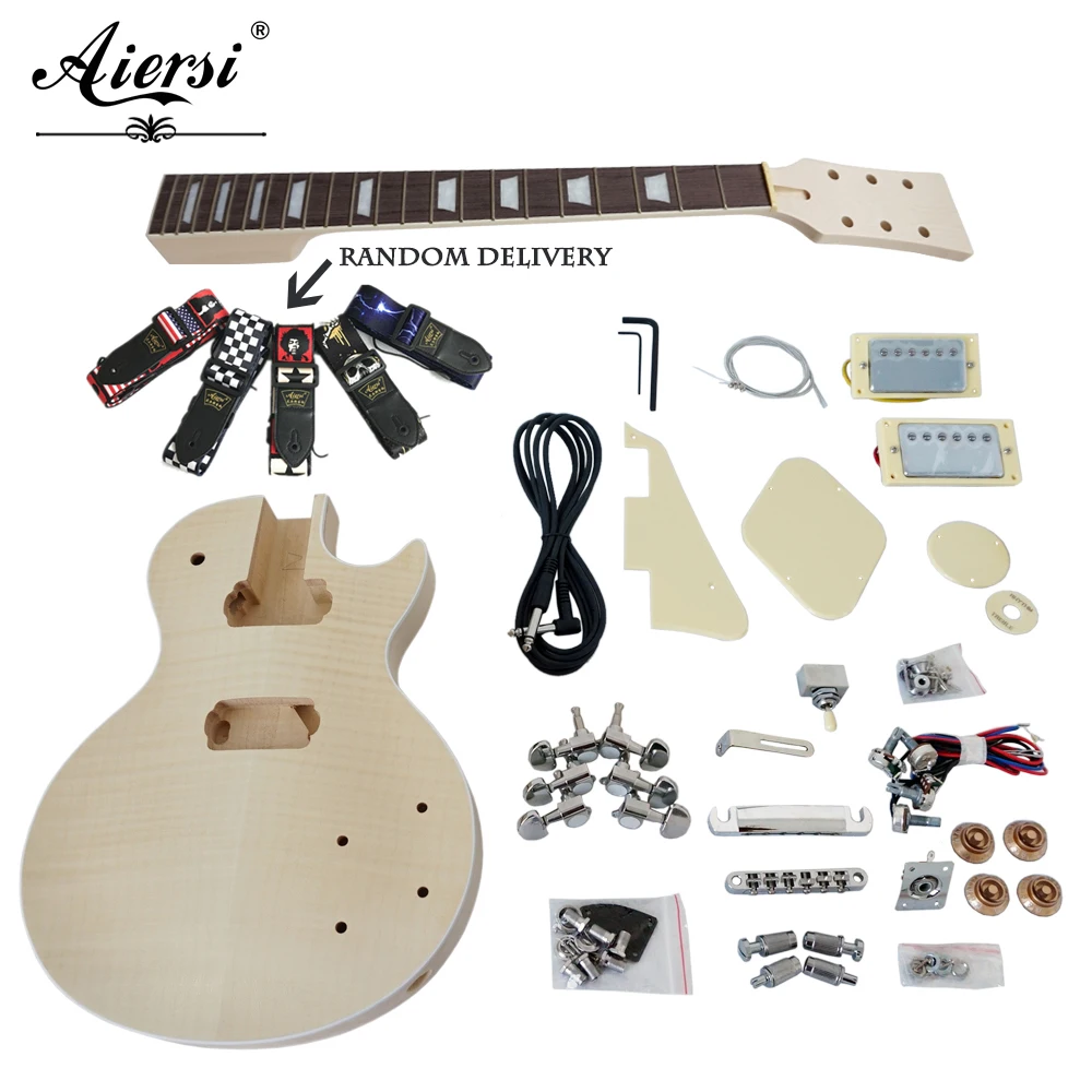 Aiersi бренд Китай незавершенный Пользовательские LP стиль DIY электрогитары наборы Модель EK-004