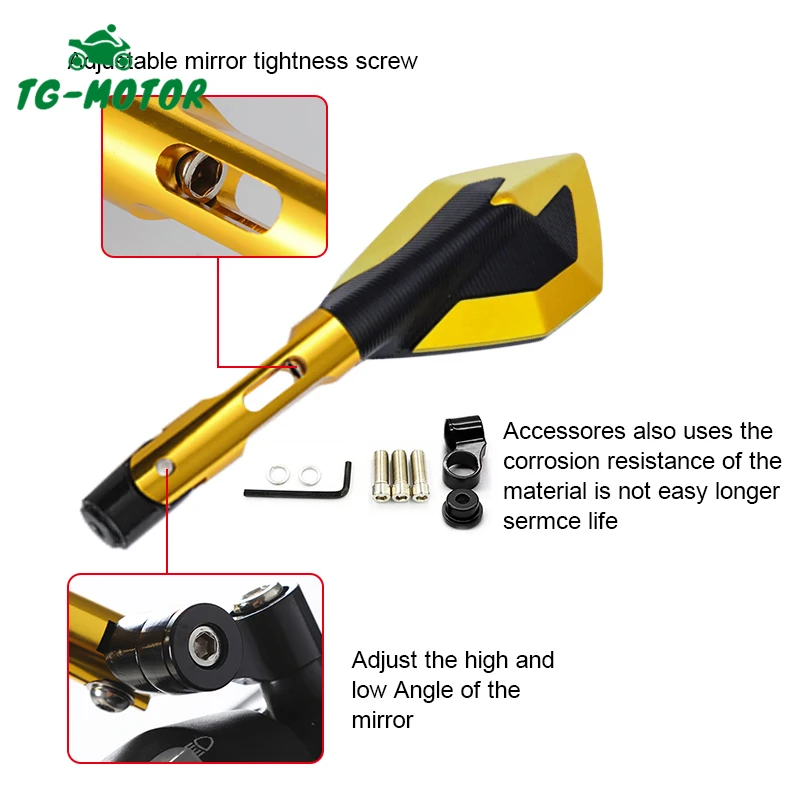 

TG-Motor Motorcycle Side Mirror 8mm 10mm Rearview Mirrors For KYMCO X-TOWN K-XCT 125 300 XCITING Downtown 125 250 300 400 S400