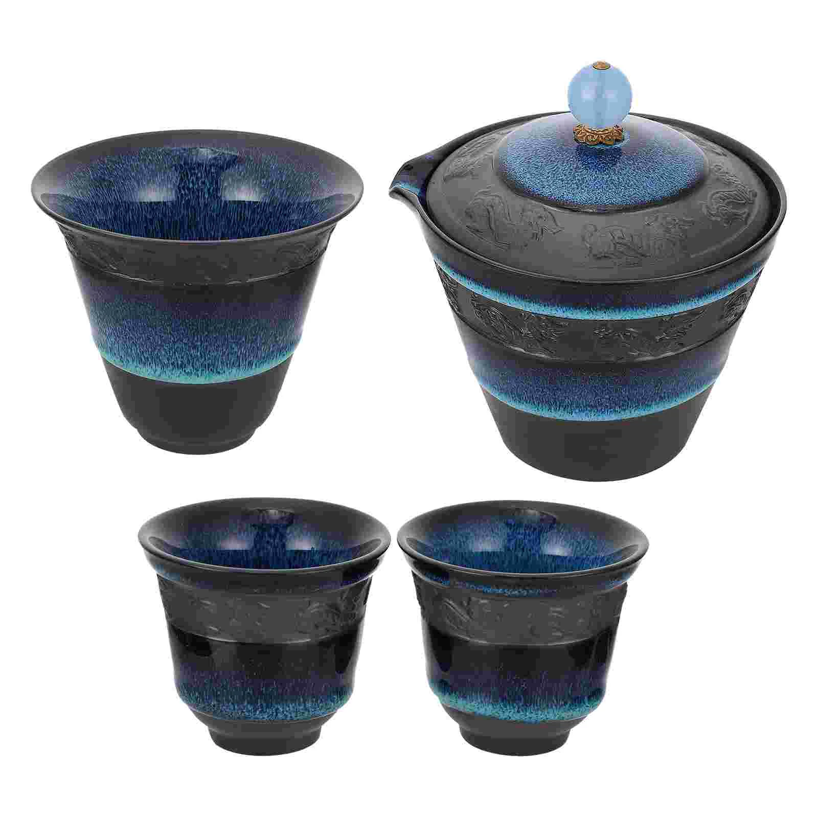 

1 Set Creative Travel Teapot Set Practical Home Teapot Set Travel Tea Cup Set