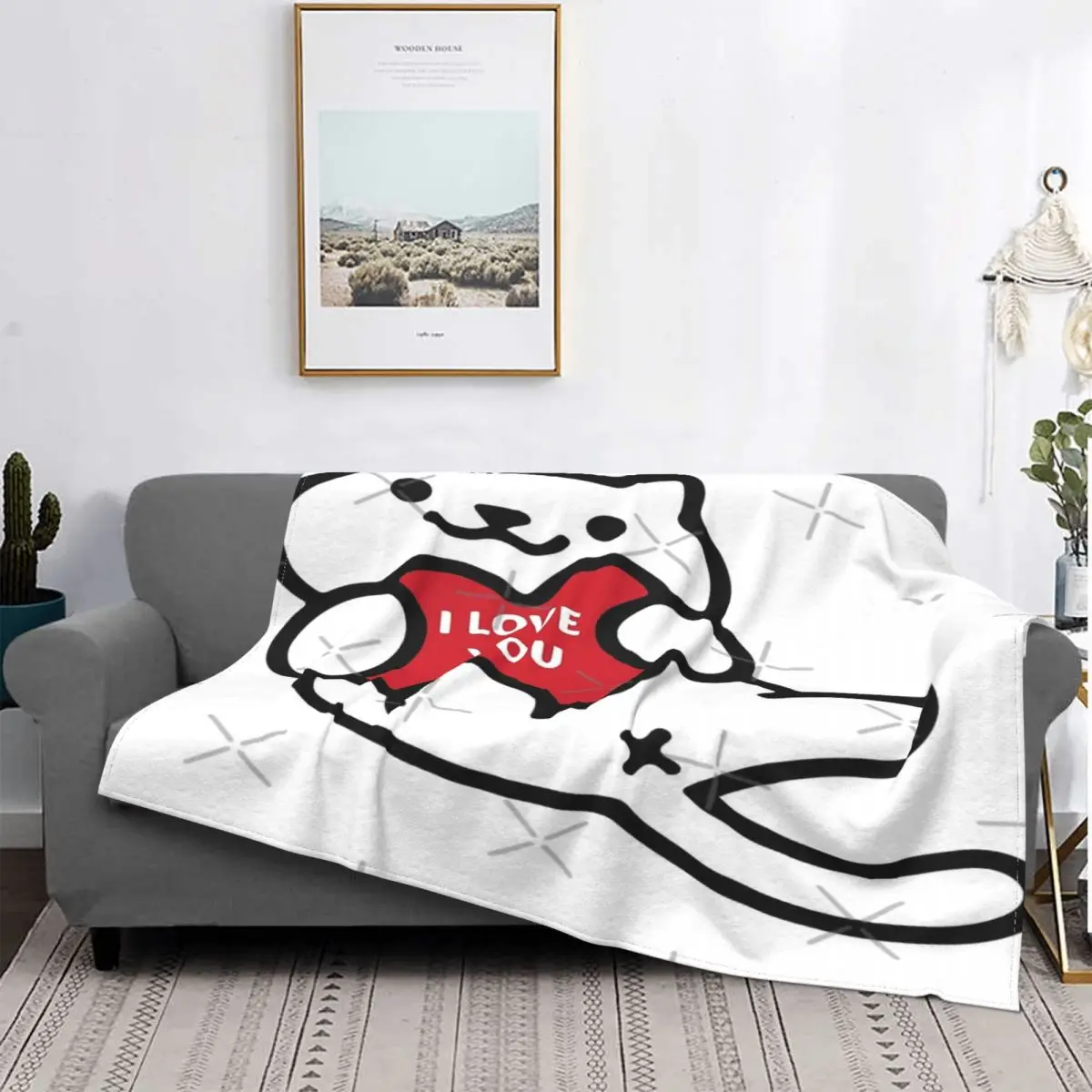 

I Love You Neko atlifepo4 2-manta a quadros para cama, colcha de verano, 150