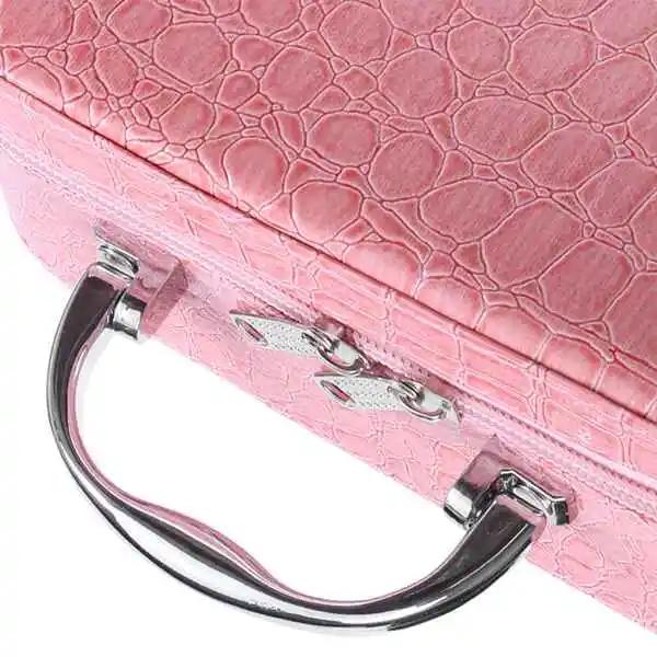 

Ladies Beautician Makeup Box Travel Handbag Pu Storage Elegant Box