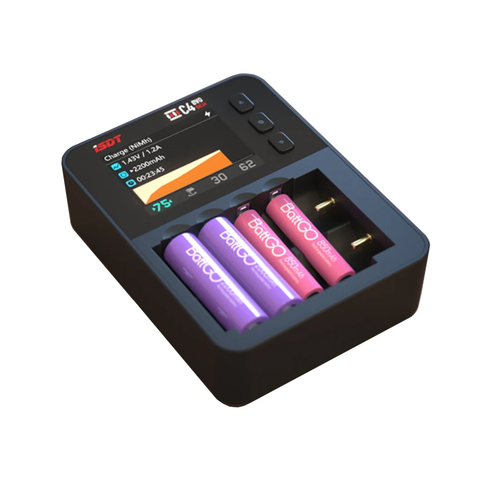 Умное зарядное устройство ISDT C4 EVO с выходом Type-C QC3.0 для литий-ионных аккумуляторов