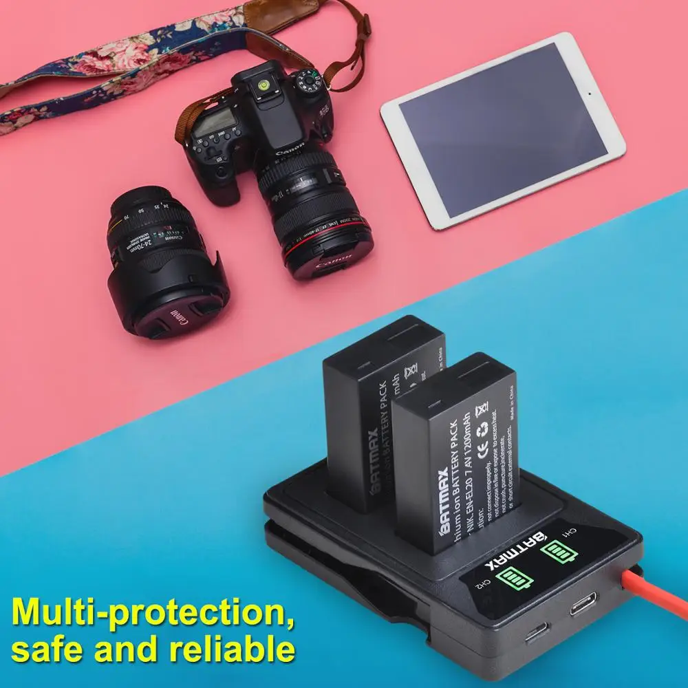 Аккумуляторное зарядное устройство Batmax двойное со светодиодной подсветкой с