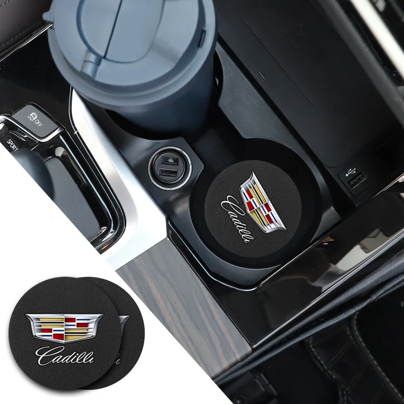 2 шт. Кожаный Автомобильный подстаканник коврик PU Auto эмблема Нескользящая чашка