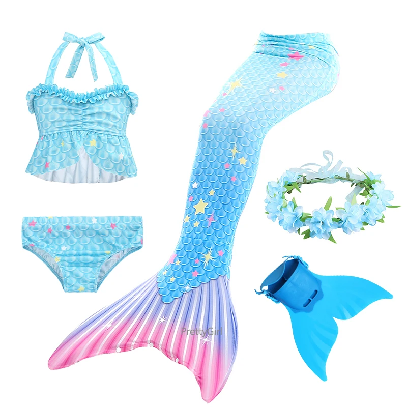 Женское летнее платье с хвостом русалки удобный Костюм Русалки для девочек