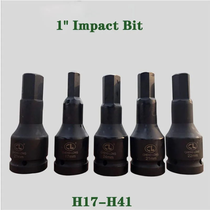 

1" Metric Square Drive Impact Socket Bit 6 Point Impact Socket Bit Tool H17-H41 Adaptor Drive For Electric Impact Air Pneumatic