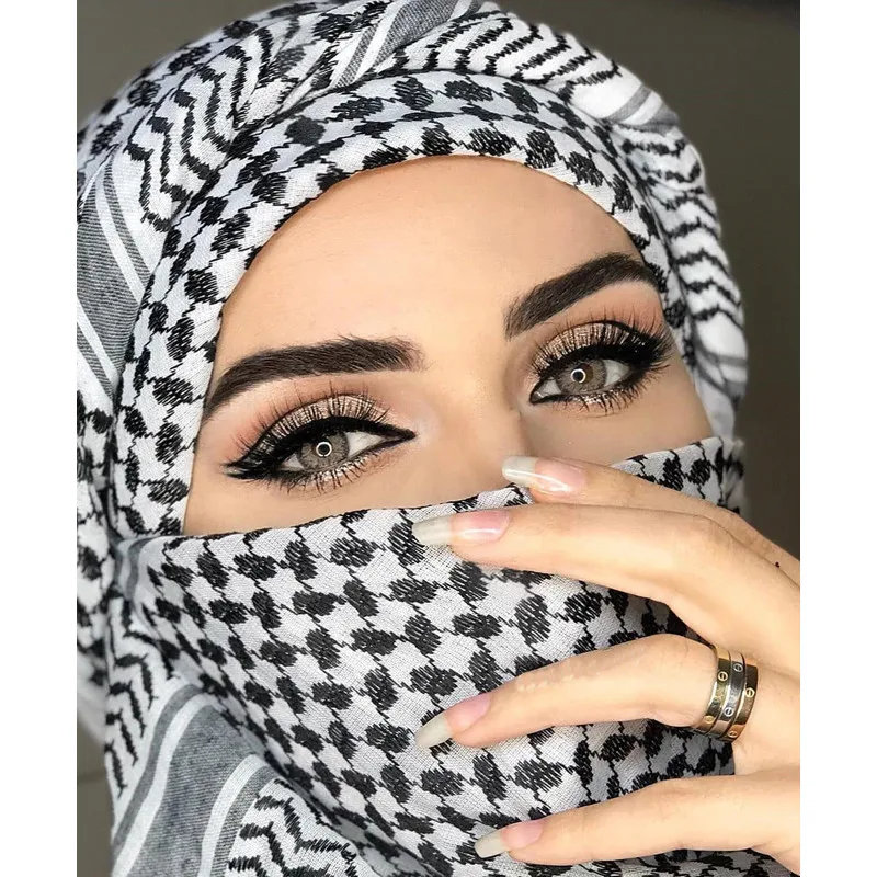 Islamic foulard Print Scarf Men Arab Headwear Hijab Scarf Turban Arabic Headcover For Women Muslim Clothing Prayer Turbante
