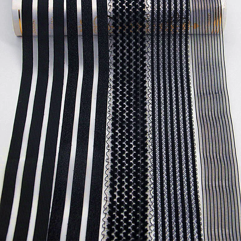 Эластичная лента для шитья ширина 40 мм 50 черно-белая кружевная эластичная на