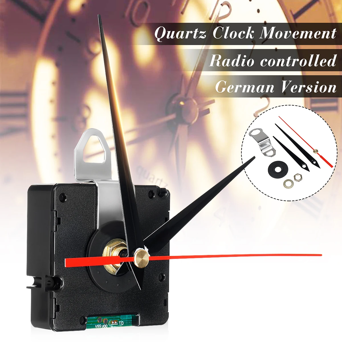

Atomic Radio Controlled Silent Clock Movement DIY Kit Germany DCF Signal HR9312 Mode