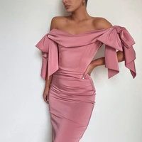 adyce new summer elegant off shoulder sleeveless dress for women 2021 sexy bow fashion club celebrity runway party female dress