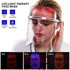 Светодиодсветильник косметическая маска для лица, 3 цвета, фотоновая спа-терапия для лица, средство для омоложения кожи, светодиодная маска