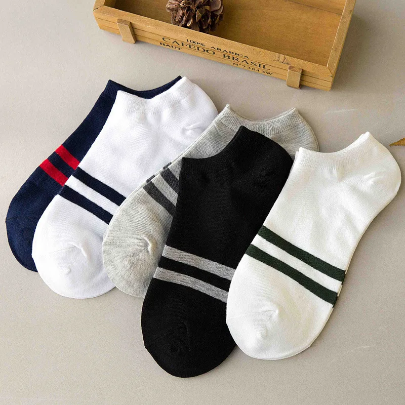 5 Pair Spring Summer Unisex Socks 6 Colors Two Bar Classic Stripes Lovers School Wind Leisure Retro | Женская одежда