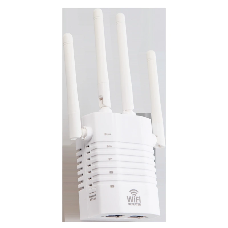 

Wireless WiFi Repeater 1200M Dual Frequency Repeater Wireless WiFi Signal Amplifier Support 2.4/5G(EU Plug)