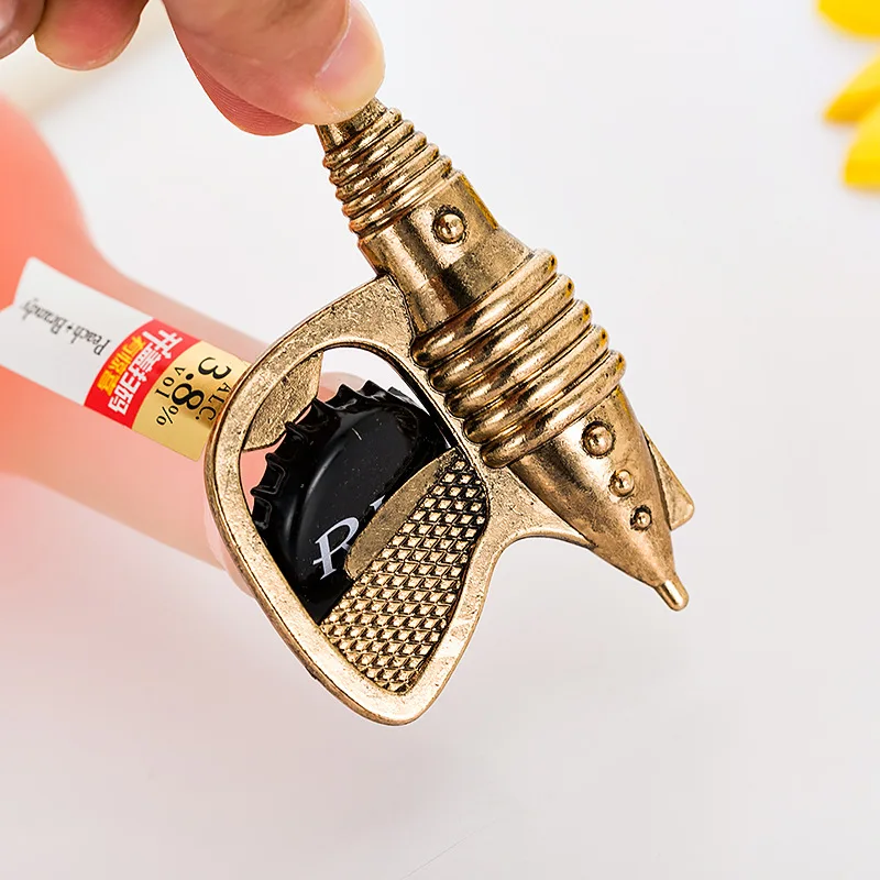 

Creative Event Promotional Gifts Retro Machine Gun Shaped Bottle Opener Zinc Alloy Material Pistol Drink Opener Small Gift